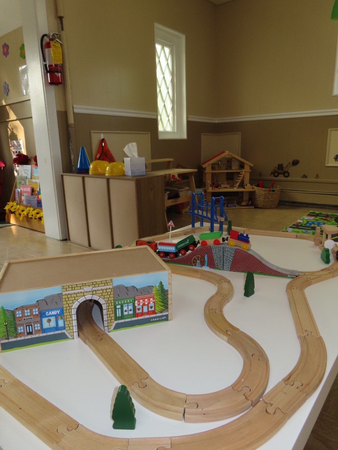 Wooden toy train set